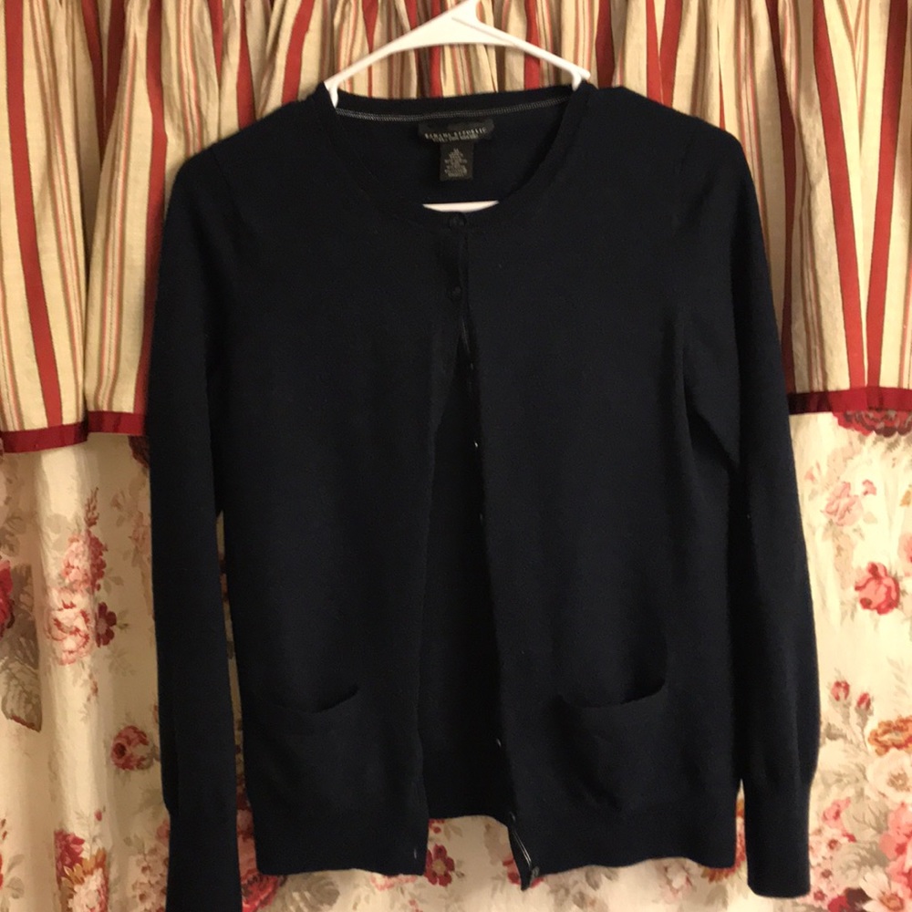 Banana Republic Navy Merino Wool Cardigan